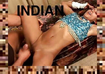 A hot Indian woman is getting laid with a white guy