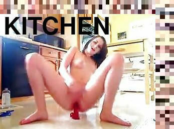 Webcam Teen Dildoes the Kitchen Floor