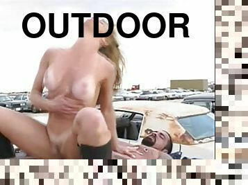 Horny Babes Suck And Fuck Outdoors To Take Cum On Their Faces