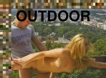 Blonde Bombshell Nikki Anderson Fucking Outdoors In The Terrace