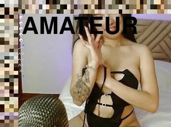 chatte-pussy, amateur, jouet, point-de-vue, webcam, mignonne, philippine, bite