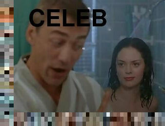 Brunette Rose McGowan Invites a Guy To Shower with Her