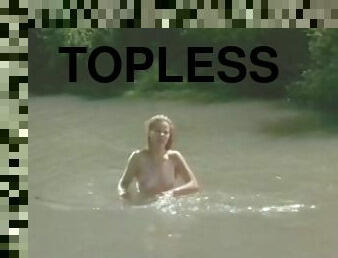 Hot Blonde Celeb Lili Taylor Swimming Topless - 'Bright Angel' Scene