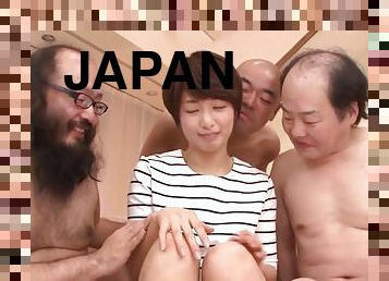 Old dudes exploring the glorious love holes of a Japanese babe