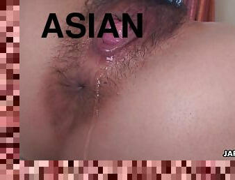 Asian sucking the dick in deep close up then fucks