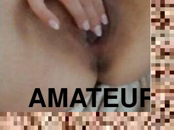 masturbation, orgasm, fitta-pussy, amatör, hemmagjord, creampie, par, blond, knullande, tight