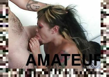 Closeup amateur video of a cock hungry Asian slut giving a blowjob
