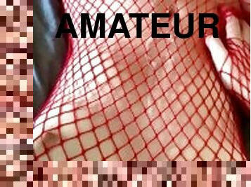 HUGE CUMSHOT Load Onto Full Body Fishnets