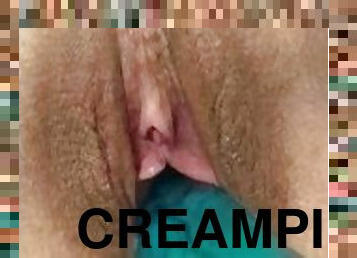Dildo her wet creamy pussy