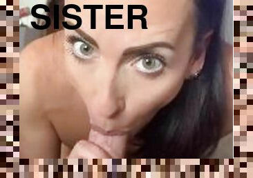 Hot blow job by step sister