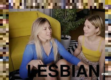 Sexy blondes having fun with lesbians