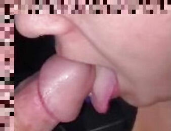 Sucking off daddy then he fucks me