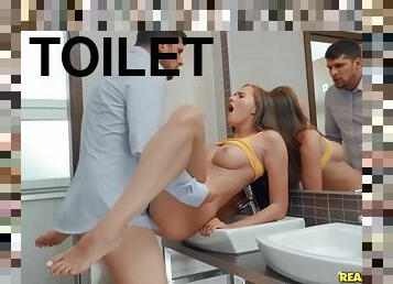 Stacy Cruz And Kristof Cale - Fucked Brunette Schoolgirl In The Toilet