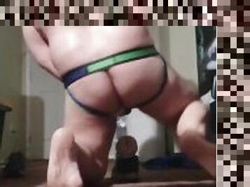 Gay chub in jockstrap pounding fleshjack