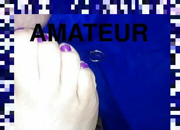 amateur, énorme-bite, belle-femme-ronde, pieds, point-de-vue, fétiche, bite, taquinerie, orteils