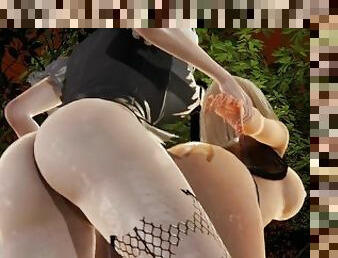 [3dhentai] Android 18 Dominated by 2B with surprise ending [Futa,DBZ,Nier Automata]