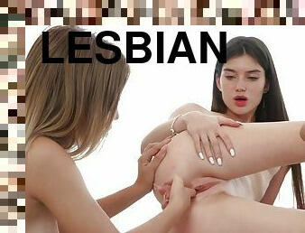 Soft finger fucking oral scenes make these young lesbians wanna try more