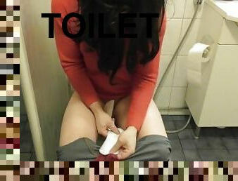 Sissy at toilet insert pad