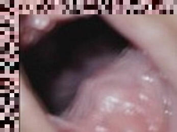 Pussy gape fill of cum