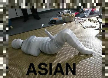 Asian Mummification With Vibrator