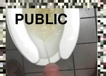 Pissing in public truck stop bathroom
