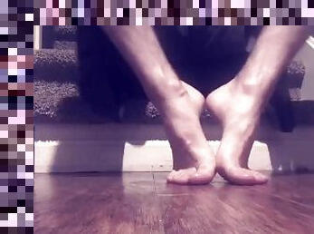 Rubbing feet with oil, the angles!!