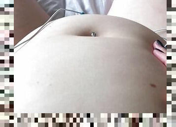 Swollen Belly Girl PoV Noisy Stuffed Belly