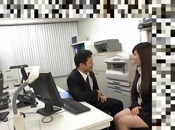 Quickie in the office with a coc khungry Japanese secretary