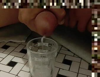 cumming in a shot glass