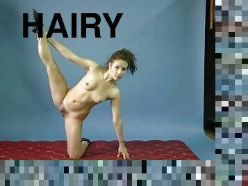 Mila Gimnasterka hairy tight babe doing gymnastics