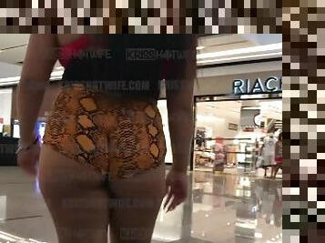Kriss Hotwife Walking In The Mall In Short Short Showing Big Ass