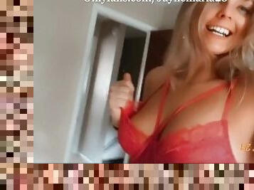 masturbation, amatör, blond, underkläder, ensam