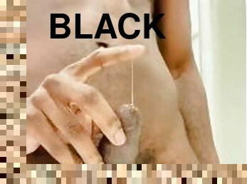 Black cock Playing with pre cum part 1