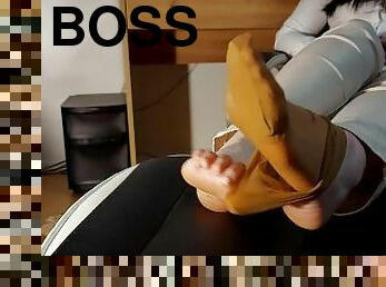 Female Boss nylon and bare foot fetish in office (wearing ballet flats) full movie