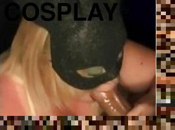 Swinging cosplay blonde gives Amazing sloppy deepthroat