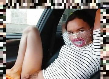 Sexy Sissy Ponyboy Playing And Acting In The Car And  Showing Her Sweet Body