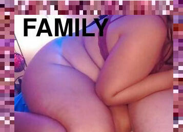 Thick big ass Latina sucks BBC Bull while her family is partying