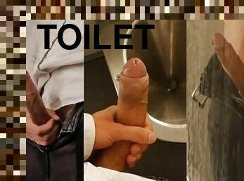 masturbation, public, maigre, amateur, énorme-bite, ados, toilette, solo, bite