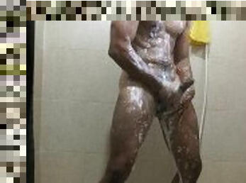 mandi, pelancapan, amateur, peju, merangsang-dengan-tangan, orang-mexico, sempurna, mandi-shower, solo, basah