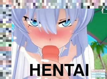 3D/Anime/Hentai: Shy hot girl gets fucked on the beach in her bikini!!!