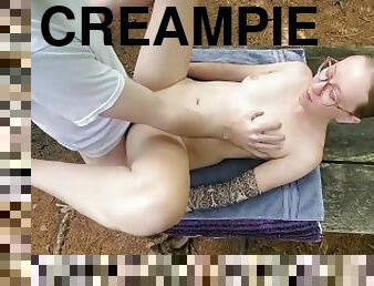 Fucking Hot Little Slut Sarah Evan gets a Creamy Creampie in Public From One of Her OnlyFans Fans