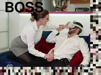 Gorgeous Silas Sweettooth moans while being fucked by her boss