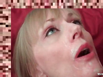 Amazing amateur granny Wicked Sexy Melanie bj and facial cumshot