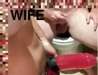 Naughty wife pegs her cuck whenever she wants! That’s what a good milf does! He’s my muscular bitch!