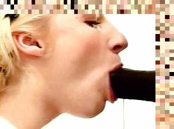 Adorable blonde and a very big black cock