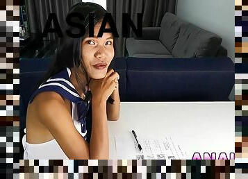 Naughty Asian Schoolgirl Roleplay Anal