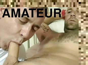 Tattooed amateur Duncan Dixxx sucked by mature homosexual