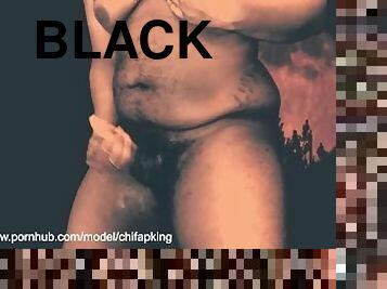 papa, poilue, masturbation, amateur, ejaculation-sur-le-corps, gay, black, joufflue, ejaculation, solo