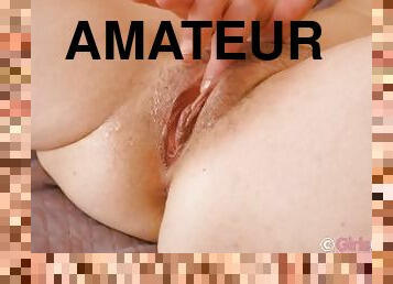 poilue, masturbation, mamelons, orgasme, chatte-pussy, maigre, amateur, maison, doigtage, petite