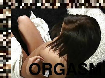Breathtaking virgin anfisa bogdanova flicks her bean and shows hymen closeup